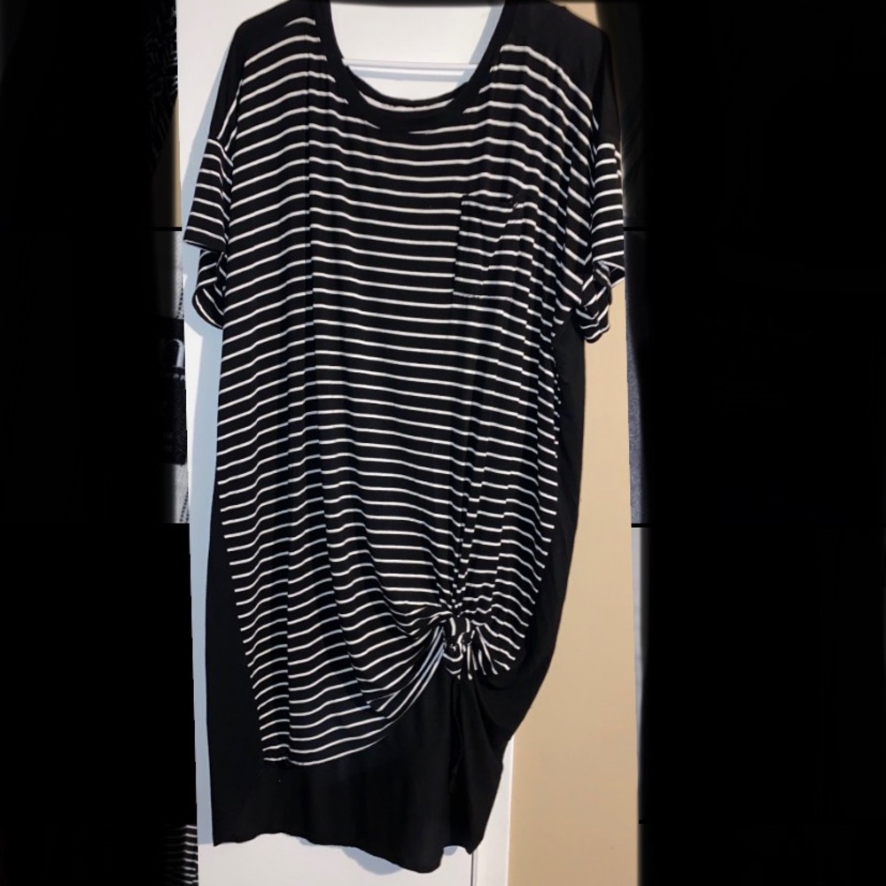 Black and white striped tunic